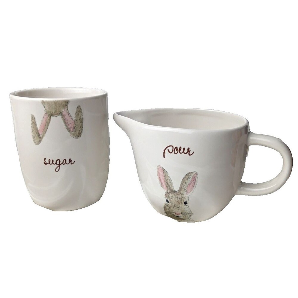 RAE DUNN BUNNY SUGAR & CREAMER SET